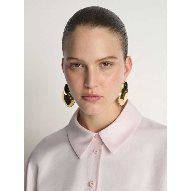Veronika Maine Drapey Viscose Linen Relaxed Shirt image number 5